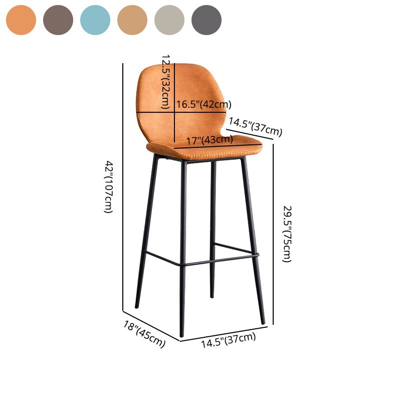 Coffee Shop Bar Stool Leather Armless Modern Distressed Counter Stools Clearhalo 'Bar Furniture' 'Bar Stools' 'bar_stools' 'furniture_bar_stools' 'Kitchen & Dining Furniture' 'kitchen&dining_furn' 'kitchen' 'kitchen_furn' Furniture' 1200x1200_d7be3f25-296a-47fb-baeb-c52173b99124