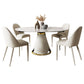Modern Sintered Stone Dining Room Set with Round Top and White Base Furniture Set Clearhalo 'Dining Room Sets' 'Dining Tables & Seating' 'dining_room_set' 'furn' 'furn_dining_room_set' 'Furniture' 'furniture_dining_room_set' 'Kitchen & Dining Furniture' 'kitchen&dining_furn' 'kitchen' 1200x1200_d7becbe4-6a22-47b3-ba87-56fc91b32347
