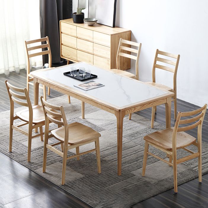 Contemporary 18'' Wide Wood Dining Side Chair Ladder Back Chair for Home Use Clearhalo ' kitchen&dining_furn' 'Dining Chairs' 'Dining Tables & Seating' 'dining_chair' 'furn' 'furn_dining_chair' 'Furniture' 'furniture_dining_chair' 'Kitchen & Dining Furniture' 'kitchen' 1200x1200_d7bf2645-04ff-4414-a2c1-b24e2934b1f8