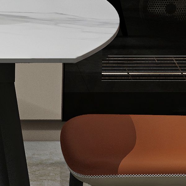 Foldable Sintered Stone Top Dining Table Round Table with Metal Base and 4 Legs Clearhalo ' dining_table' 'Dining Tables & Seating' 'Dining Tables' 'furn' 'furn_dining_table' 'Furniture' 'furniture_dining_table' 'Kitchen & Dining Furniture' 'kitchen&dining_furn' 'kitchen' 'kitchen_dining_table' 1200x1200_d7c017b3-2919-4b5e-be61-78e69433d83d