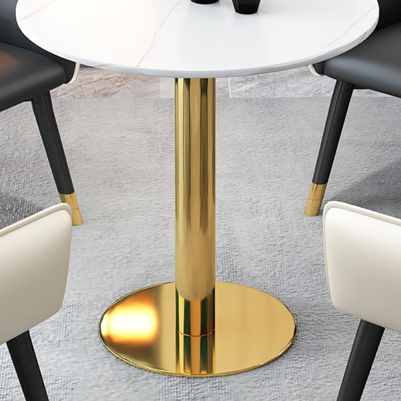 Glam Style Sintered Stone Dining Set Round 1/2/3/4/5 Pieces Dining Table Set Clearhalo 'Dining Room Sets' 'Dining Tables & Seating' 'dining_room_set' 'furn' 'furn_dining_room_set' 'Furniture' 'Kitchen & Dining Furniture' 1200x1200_d7c0d24b-8ddd-44fd-9eda-bcdb092135b8