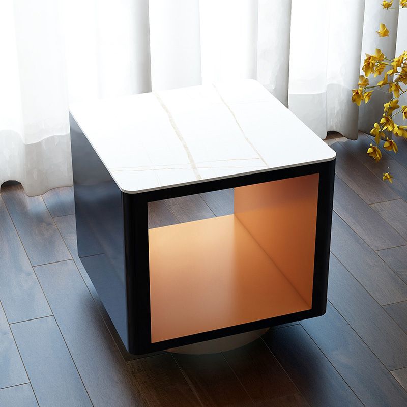 19" Wide Glam Corner Table Square Accent Side Table with Storage