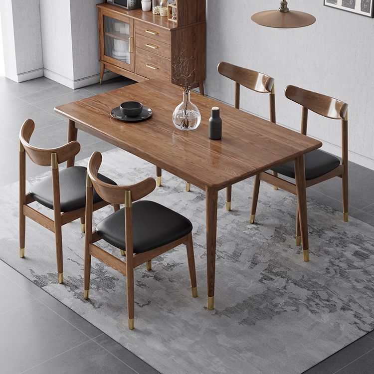 Rectangle Modern Dining Table Wood Color Fixed Table with Ashwood Solid Wood Clearhalo ' dining_table' 'Dining Tables & Seating' 'Dining Tables' 'furn' 'furn_dining_table' 'Furniture' 'furniture_dining_table' 'Kitchen & Dining Furniture' 'kitchen&dining_furn' 'kitchen' 'kitchen_dining_table' 1200x1200_d7c2773a-9189-43f9-8ba2-218e42f7d7f2