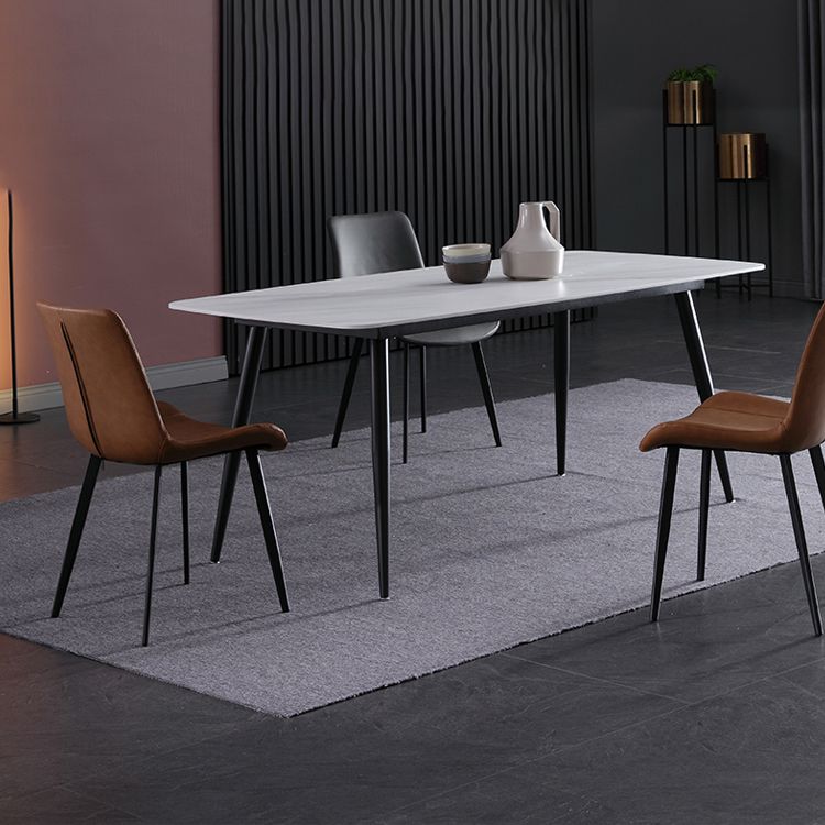 Contemporary Sintered Stone Top Standard Dining Table Rectangle Dining Table for Kitchen Clearhalo ' dining_table' 'Dining Tables & Seating' 'Dining Tables' 'furn' 'furn_dining_table' 'Furniture' 'furniture_dining_table' 'Kitchen & Dining Furniture' 'kitchen&dining_furn' 'kitchen' 'kitchen_dining_table' 1200x1200_d7c4d073-fabc-4465-9c44-d20c75a28721