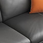 Black Upholstered with Pillow Back Against Leather/leather Seat Clearhalo 'furn' 'furn_sofas' 'Furniture' 'furniture_sofas' 'kitchen' 'kitchen_sofas' 'Living Room Furniture' 'Sofa' 'sofas' 1200x1200_d7c68400-4f75-4168-9f2b-fd58779cd32a