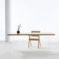 Solid Wood Dining Table Contemporary Rectangle Dining Table with Double Pedestal Base