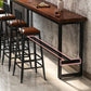 Rectangle Brown Indoor Event and Cocktail Table Trestle Wood Bar Height Pub Table Clearhalo 'Bar Furniture' 'Bar Tables' 'bar_tables' 'furn' 'furn_bar_tables' 'Furniture' 'furniture_bar_tables' 'Kitchen & Dining Furniture' 1200x1200_d7c6bf18-1832-4655-a6f3-584111a5fd6c