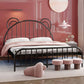 Contemporary Metal Arched Standard Bed with Open-Frame Headboard