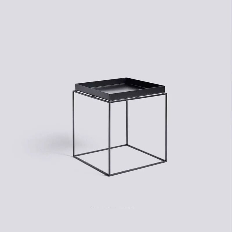 アイアンコーヒーテーブル黒の中世のモダンフレームカクテルテーブル