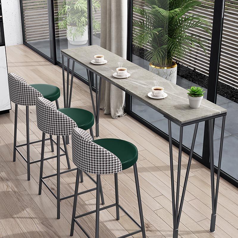 Rechthoek balkon pubhoogte eettafel stenen benen bistro tafel in grijs