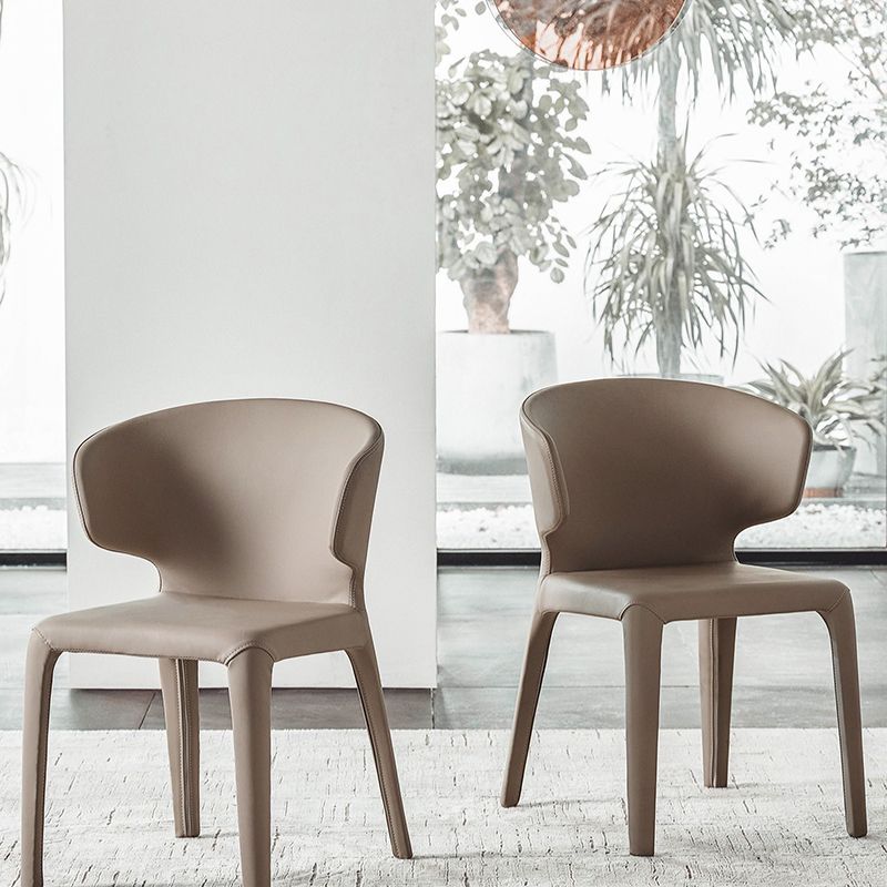 Modern Indoor-Outdoor Dining Room Chairs Dining Armless Faux Leather Chairs Clearhalo ' kitchen&dining_furn' 'Dining Chairs' 'Dining Tables & Seating' 'dining_chair' 'furn' 'furn_dining_chair' 'Furniture' 'furniture_dining_chair' 'Kitchen & Dining Furniture' 'kitchen' 1200x1200_d7cda7a9-58be-439d-a176-31544eb6c73e