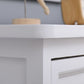Contemporary White Accent Chest with Drawers and Solid Wood Bun Feet