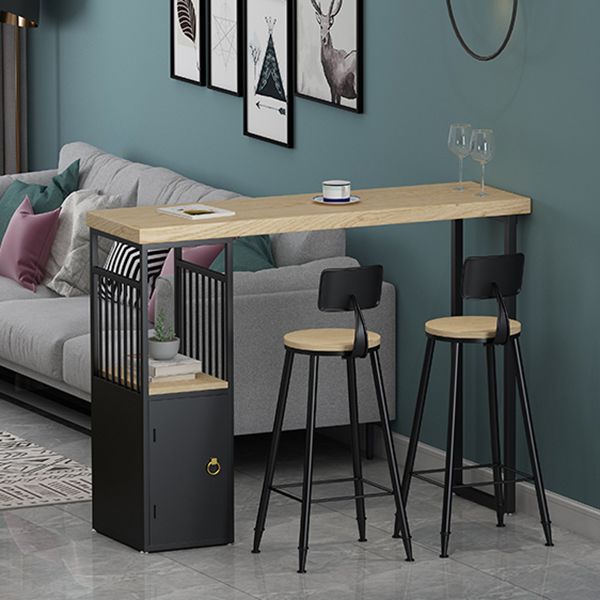 Tavolo da pranzo in legno di pino tavolo da bar moderno rettangolo con doppio piedistallo per cucina