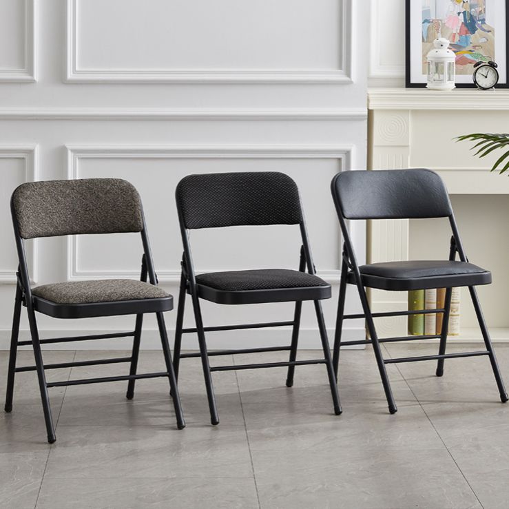 Contemporary Metal Dining Chair Home Armless Folding Open Back Dining Side Chair Clearhalo ' kitchen&dining_furn' 'Dining Chairs' 'Dining Tables & Seating' 'dining_chair' 'furn' 'furn_dining_chair' 'Furniture' 'furniture_dining_chair' 'Kitchen & Dining Furniture' 'kitchen' 1200x1200_d7d4b6e6-32ce-4912-a5e7-ee16303b933f