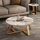 Round Coffee Table Cross Legs Coffee Table Set with Metal Legs Clearhalo 'Coffee & Accent Tables' 'Coffee Tables' 'coffee_tables' 'furn' 'furn_coffee_tables' 'Furniture' 'Living Room Furniture' 1200x1200_d7d6b04d-c338-415c-b2be-eeb8ac3e6db2