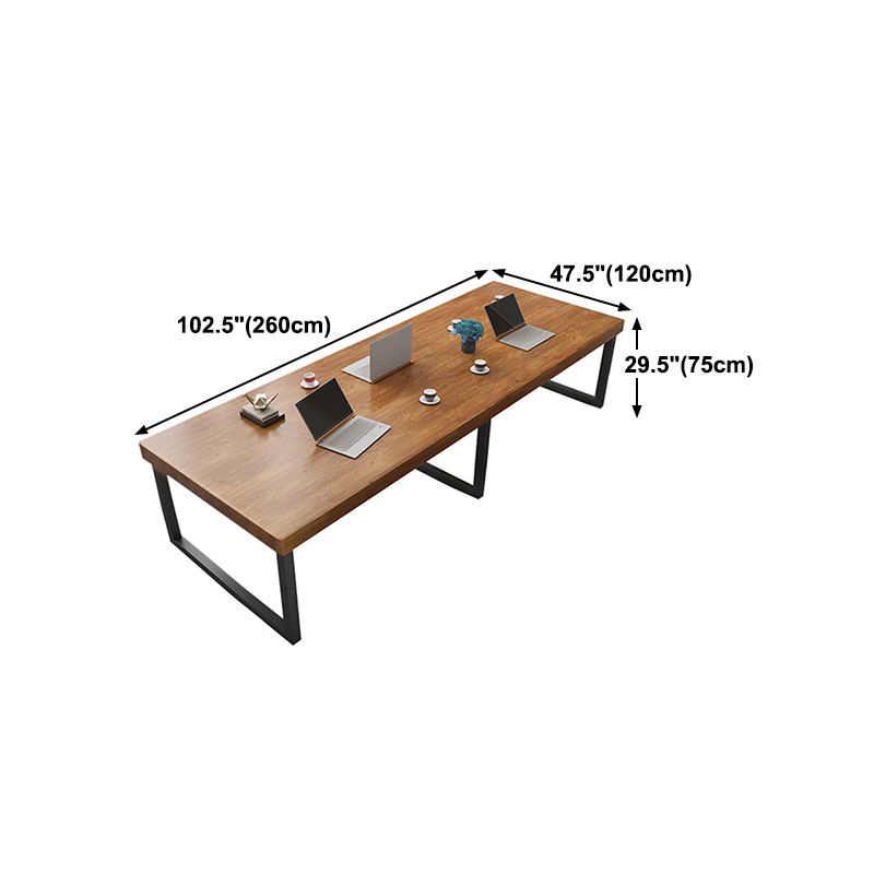 Pine Wood Top Dining Table Industrial Dining Table with Sled Base Clearhalo ' dining_table' 'Dining Tables & Seating' 'Dining Tables' 'furn' 'furn_dining_table' 'Furniture' 'furniture_dining_table' 'Kitchen & Dining Furniture' 'kitchen&dining_furn' 'kitchen' 'kitchen_dining_table' 1200x1200_d7d6cf1e-27f5-491b-a06f-4e78c8eb6e66