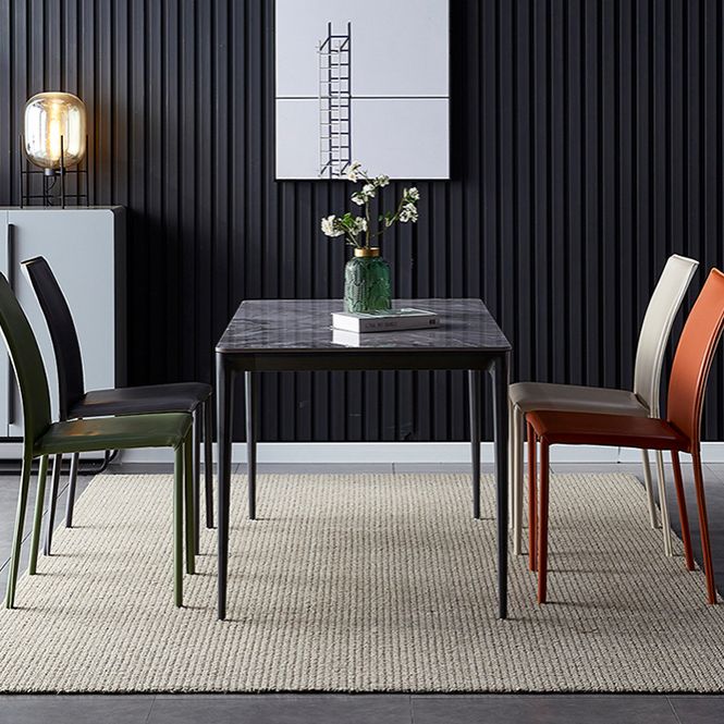 Solid Back Dining Armless Chairs Stackable Dining Side Chairs with Metal Legs Clearhalo ' kitchen&dining_furn' 'Dining Chairs' 'Dining Tables & Seating' 'dining_chair' 'furn' 'furn_dining_chair' 'Furniture' 'furniture_dining_chair' 'Kitchen & Dining Furniture' 'kitchen' 1200x1200_d7d75d93-e946-4a5d-90cb-d6a2bf41ce45