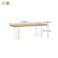 Modern Pine Wood Table for Restaurant Rectangle Dining Table with Acrylic Double Pedestal