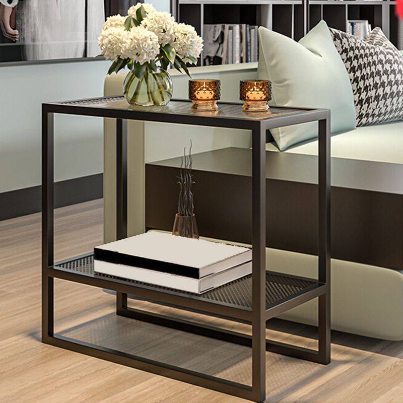 モダンなガラスそりのエンドテーブルミニマリストの長方形のコーナーテーブル