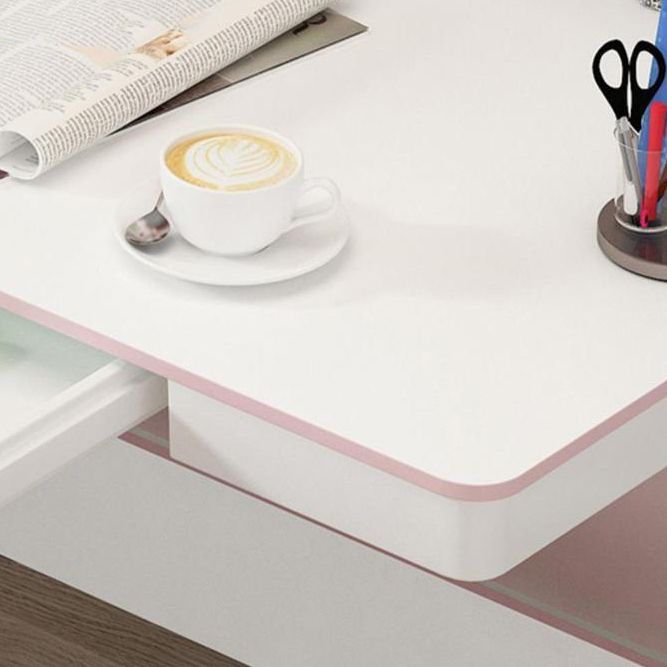 Contemporary Wooden Writing Desk 51.2"H Adjustable Desk for Home Clearhalo 'furn' 'furn_office_desk' 'Furniture' 'Office Desks' 'Office Furniture' 'office_desk' 1200x1200_d7dca9e7-5f6d-46a0-a77d-49528aaced9f