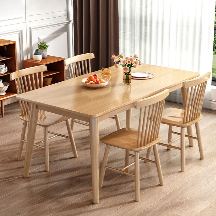 Modern Style Solid Wood Top Dining Table Sets with 4 Legs Base Dining Furniture for Home Use Clearhalo 'Dining Room Sets' 'Dining Tables & Seating' 'dining_room_set' 'Furniture' 'furniture_dining_room_set' 'Kitchen & Dining Furniture' 'kitchen&dining_furn' 'kitchen' 1200x1200_d7dcd94f-fae0-488d-987d-b69d720897f6