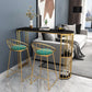 Glam Iron Bistro Table Stone Top Indoor Bar Dining Table with Shelf Clearhalo 'Bar Furniture' 'Bar Tables' 'bar_tables' 'furn' 'furn_bar_tables' 'Furniture' 'furniture_bar_tables' 'Kitchen & Dining Furniture' 1200x1200_d7dd486b-a5c2-44db-a3ed-68c71ba9fd84