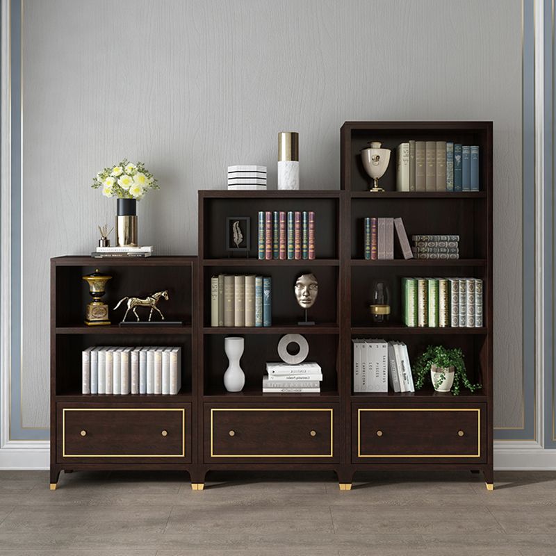 Vertical Glam Standard Bookcase Beech Closed Back Bookcase with Drawer Clearhalo 'Bookcases' 'furn' 'furn_bookcases' 'Furniture' 'Office Furniture' 1200x1200_d7ded12b-d9c5-4432-9271-e674ac68d299