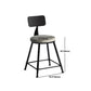 Industrial Metal Barstool Low Back Fabric Upholstered Counter Stool in Matte Finish Clearhalo 'Bar Furniture' 'Bar Stools' 'bar_stools' 'furn' 'furn_bar_stools' 'Furniture' 'Kitchen & Dining Furniture' 1200x1200_d7deedb4-a3b4-47c2-abe2-fea66179ec0d