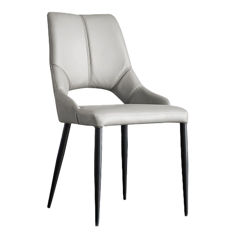 Leather Upholstered Armless Dining Chairs Open Back Side Chairs with Metal Leg Clearhalo ' kitchen&dining_furn' 'Dining Chairs' 'Dining Tables & Seating' 'dining_chair' 'furn' 'furn_dining_chair' 'Furniture' 'furniture_dining_chair' 'Kitchen & Dining Furniture' 'kitchen' 1200x1200_d7e014c9-9efa-4207-a0ba-81e6708327b8