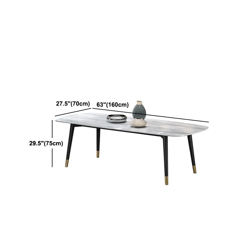 Moderne eettafel witte steen en marmeren eettafel voetstuktafel sleeën