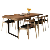 Rectangle Industrial Style DiningRoomTableSet Solid Wood Top DiningSet with 4 Legs Table Clearhalo 'Dining Room Sets' 'Dining Tables & Seating' 'dining_room_set' 'furn' 'furn_dining_room_set' 'Furniture' 'furniture_dining_room_set' 'Kitchen & Dining Furniture' 'kitchen&dining_furn' 'kitchen' 1200x1200_d7e32af5-660e-4e0a-a5c5-f33b3027c7ec