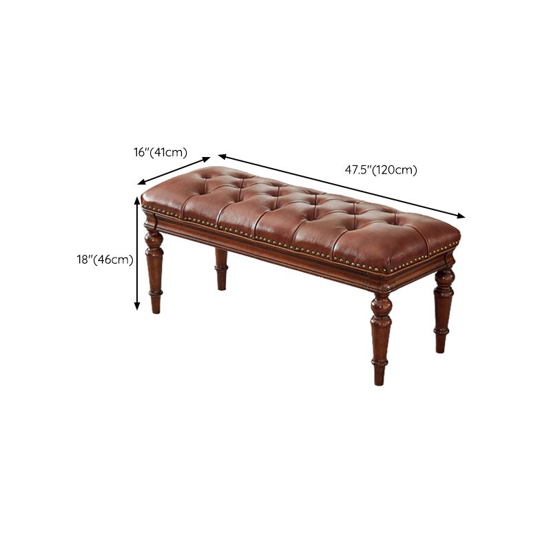 Rubberwood Seating Bench 16.5" W Cushioned Rectangle Entryway Bench Clearhalo 'Benches' 'Chairs & Seating' 'furn' 'furn_benches' 'Furniture' 'Living Room Furniture' 1200x1200_d7e74dfe-0643-4a8f-88e1-fd711ce0e2da