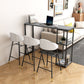 Industrial Rectangle Stone Pub Bar Table Indoor Black Iron Bar Dining Table with Shelf Clearhalo 'Bar Furniture' 'Bar Tables' 'bar_tables' 'furn' 'furn_bar_tables' 'Furniture' 'furniture_bar_tables' 'Kitchen & Dining Furniture' 1200x1200_d7e80552-8189-446f-9750-d839f8a32543