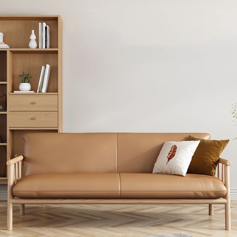 フェイクレザーソファ28.74 "d x 30.31" hリビングルーム用の正方形のアームソファ