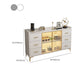 Sideboard in legno ingegnerizzato in stile glam con luci a LED