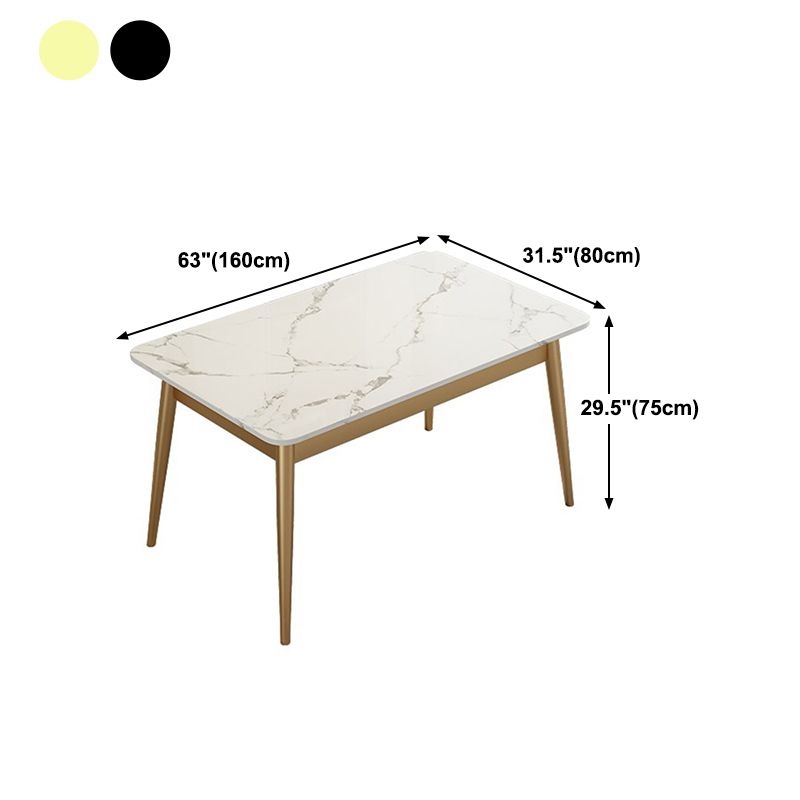 Sintered Stone Dining Table Traditional Luxury Rectangle Table for Home Clearhalo 'Dining Tables & Seating' 'Dining Tables' 'dining_table' 'furn' 'furn_dining_table' 'Furniture' 'Kitchen & Dining Furniture' 1200x1200_d7ecbb38-c918-491e-a70e-9dde2cc66a16
