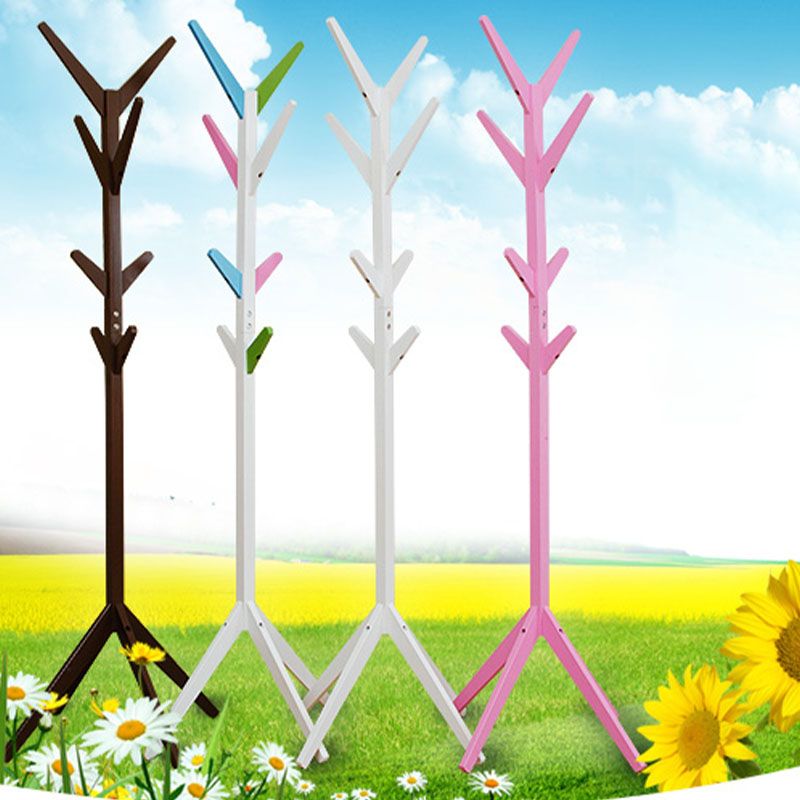 Stand contemporaneo Serall semplice in legno Stand da sala indipendente con un gancio