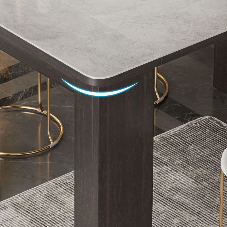 5/7/9 PCs tavolo da dinette a forma di rettangolo contemporaneo con sedia senza braccia