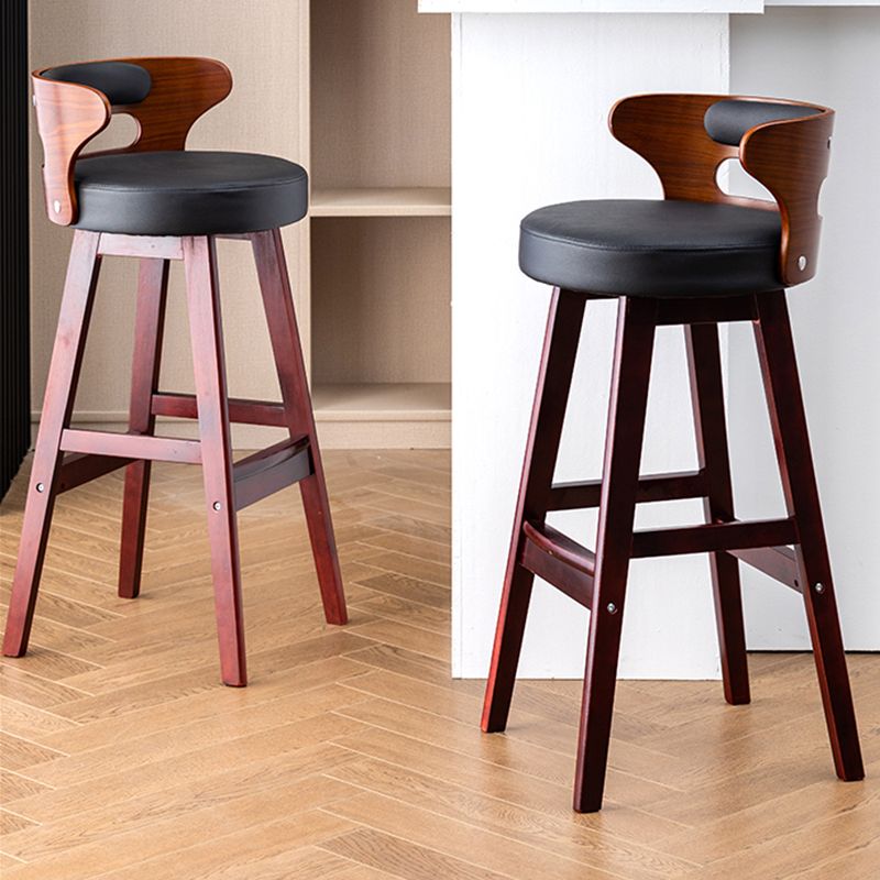 Vaste houten barkrukken industriële stijl armloze ontlasting met lage rug