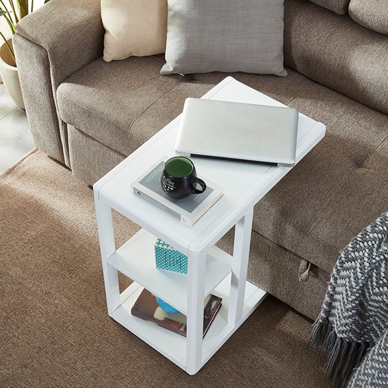 リビングルームのためのモダンなソリッドウッドエンドテーブル長方形のコーナーテーブル