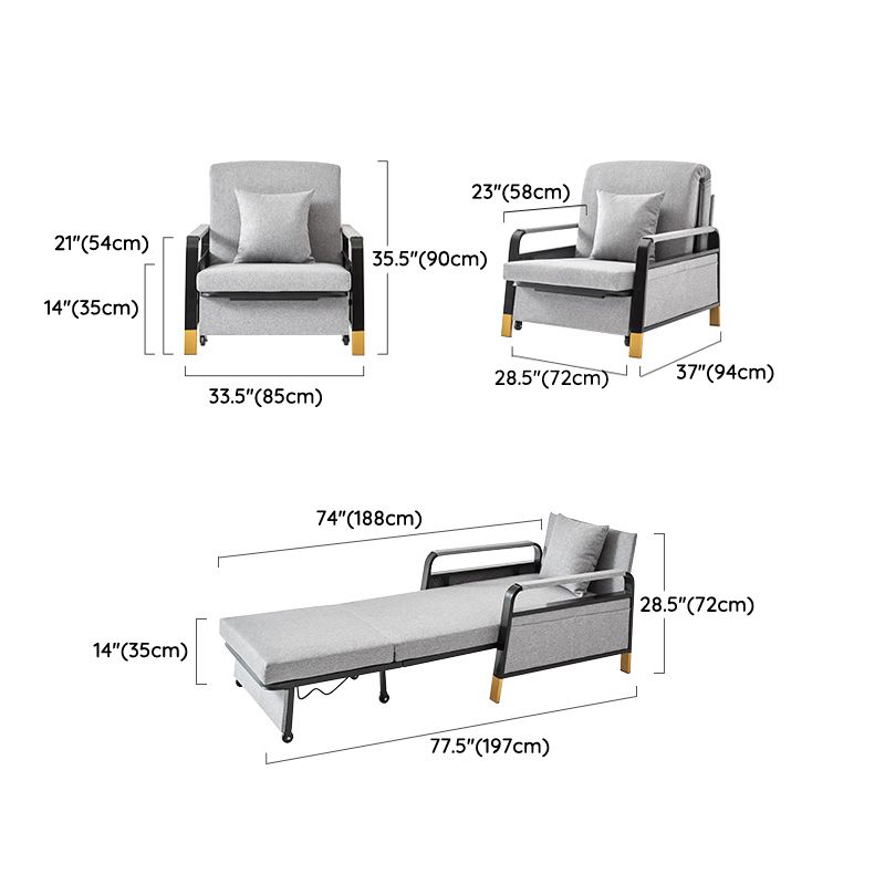 Divano letto convertibile con cuscino quadrato di stoccaggio divano letto posteriore