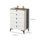 Modern White Wood Storage Chest with Soft-Close Drawers for Home