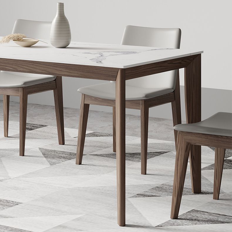 Nordic 1/2/5/7 Pieces Dining Set Sintered Stone Dining Table with Wooden Chairs Clearhalo 'Dining Room Sets' 'Dining Tables & Seating' 'dining_room_set' 'furn' 'furn_dining_room_set' 'Furniture' 'furniture_dining_room_set' 'Kitchen & Dining Furniture' 1200x1200_d7f3a55d-e30d-44d0-a807-757652f48460