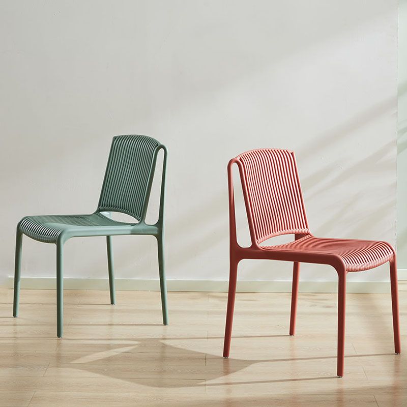 Contemporary Style Plastic Dining Armless Chair Open Back Dining Side Chairs for Home Clearhalo ' kitchen&dining_furn' 'Dining Chairs' 'Dining Tables & Seating' 'dining_chair' 'furn' 'furn_dining_chair' 'Furniture' 'furniture_dining_chair' 'Kitchen & Dining Furniture' 'kitchen' 1200x1200_d7f3a734-1fa9-4489-aed6-c5cd60e6d91f