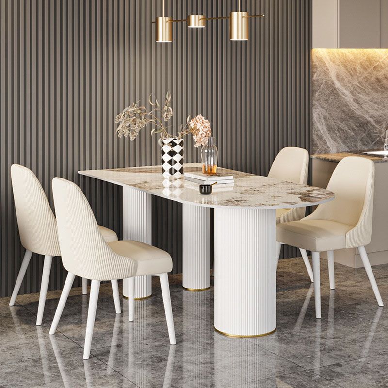 Designer Style 1/4/5 Pieces Dining Set Sintered Stone Dining Table Set Clearhalo 'Dining Room Sets' 'Dining Tables & Seating' 'dining_room_set' 'furn' 'furn_dining_room_set' 'Furniture' 'furniture_dining_room_set' 'Kitchen & Dining Furniture' 1200x1200_d7f5295b-a59e-4263-9ae1-f6aa00c0d779