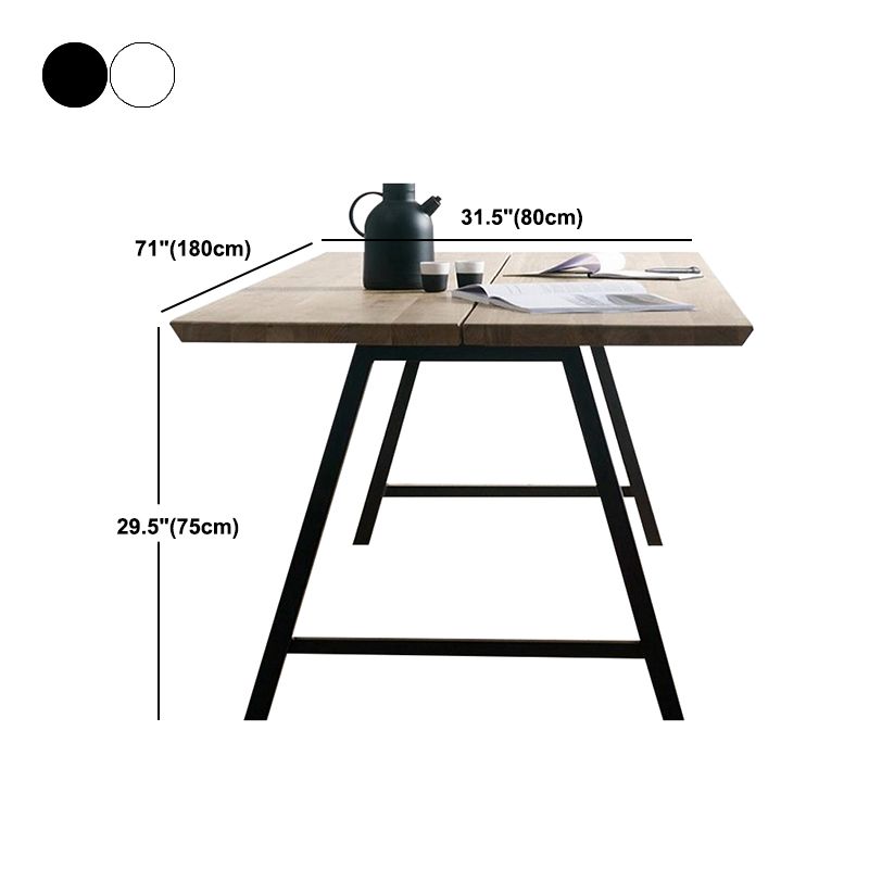 Rectangle Luxury Dining Table Double Pedestal Fixed Table with Solid Wood Clearhalo ' dining_table' 'Dining Tables & Seating' 'Dining Tables' 'furn' 'furn_dining_table' 'Furniture' 'furniture_dining_table' 'Kitchen & Dining Furniture' 'kitchen&dining_furn' 'kitchen' 'kitchen_dining_table' 1200x1200_d7f55ba7-4277-435b-9ebe-f7206e18c1e7