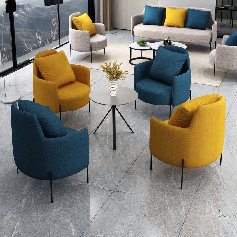 Contemporary Square Arm Standard Cotton Blend/Faux Leather Settee with Pillows Clearhalo 'furn' 'furn_sofas' 'Furniture' 'furniture_sofas' 'Living Room Furniture' 'Sofa' 'sofas' 1200x1200_d7f91dc2-8a37-4620-be79-610fe5a6f4d2