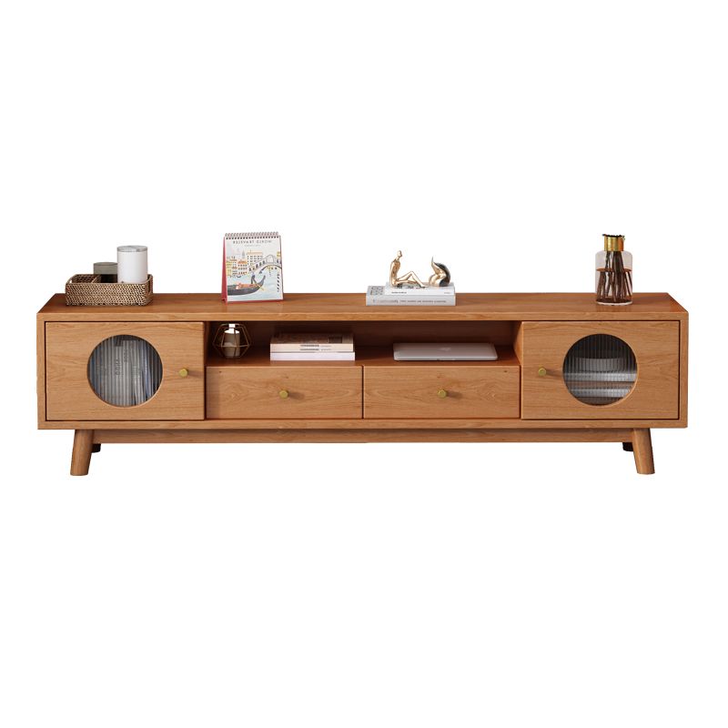 17.72"H TV Stand Contemporary Style Solid Wood TV Console with 2 Drawers Clearhalo 'furn' 'furn_tv_stands_entertainment_centers' 'Furniture' 'Living Room Furniture' 'TV Stands & Entertainment Centers' 'TV Stands & Media Storage Furniture' 'tv_stands_entertainment_centers' 1200x1200_d7faa035-0cdd-41fd-a92a-7e589286cb0d