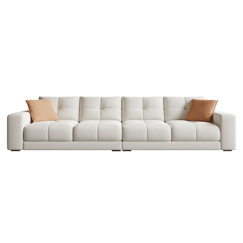 29.52" Tall Square Arm Sofa with Pillows Modern White Tufted Sofa Clearhalo 'furn' 'furn_sofas' 'Furniture' 'Living Room Furniture' 'Sofa' 'sofas' 1200x1200_d7fac51c-99fe-47ba-9c9b-a6872ab0d6e3