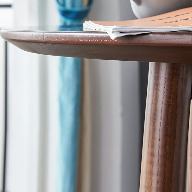 Round Shape Wood Top Counter Table 4 Legs Industrial Bar Table for Dining Room Clearhalo 'Bar Furniture' 'Bar Tables' 'bar_tables' 'furn' 'furn_bar_tables' 'Furniture' 'furniture_bar_tables' 'Kitchen & Dining Furniture' 1200x1200_d7fb6a8b-e1fe-4343-a03f-5eb5a64a0427